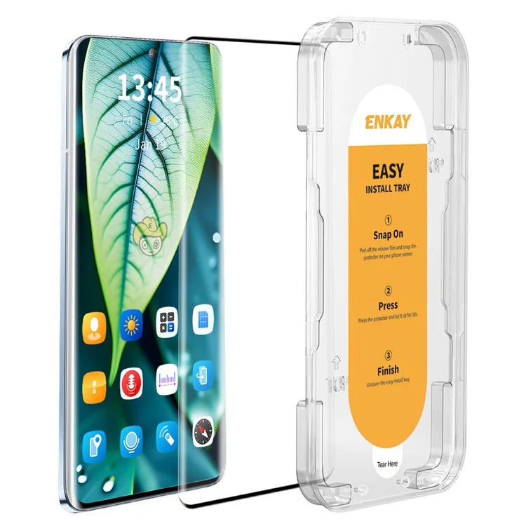 ENKAY HAT PRINCE For Oppo Reno12 5G (Global) / Reno12 Pro 5G (Global) Screen Protector Easy Installation Silk Printing High Aluminium-Silicon Glass Film