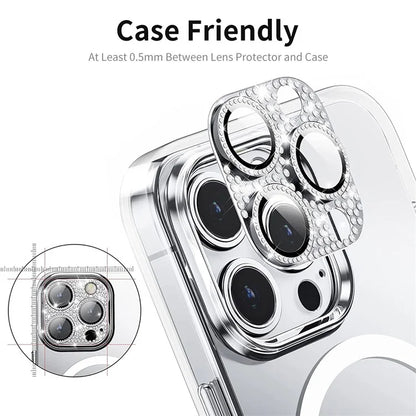 ENKAY HAT PRINCE For iPhone 16 /  16 Plus Camera Lens Protector Rhinestone Decor Metal+Tempered Glass Lens Film