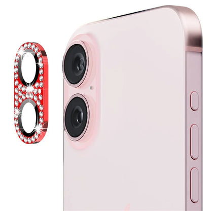 ENKAY HAT PRINCE For iPhone 16 /  16 Plus Camera Lens Protector Rhinestone Decor Metal+Tempered Glass Lens Film
