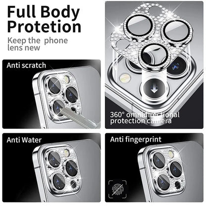 ENKAY HAT PRINCE For iPhone 16 /  16 Plus Camera Lens Protector Rhinestone Decor Metal+Tempered Glass Lens Film