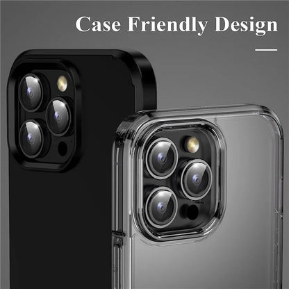 1Set For iPhone 16 Pro / 16 Pro Max Camera Lens Film Tempered Glass CD Vein Metal Ring Rear Lens Protector
