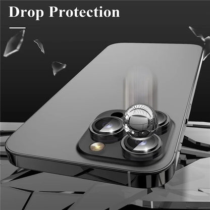 1Set For iPhone 16 Pro / 16 Pro Max Camera Lens Film Tempered Glass CD Vein Metal Ring Rear Lens Protector