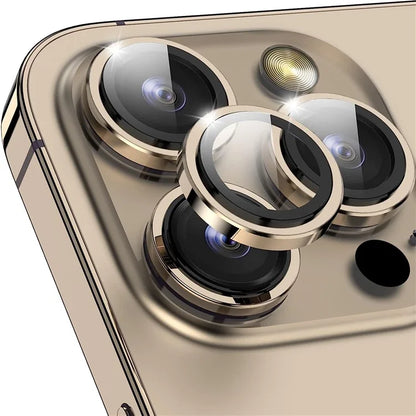 1Set For iPhone 16 Pro / 16 Pro Max Camera Lens Film Tempered Glass CD Vein Metal Ring Rear Lens Protector
