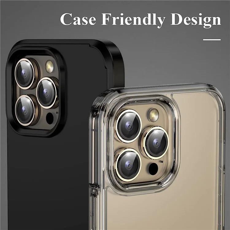1Set For iPhone 16 Pro / 16 Pro Max Camera Lens Film Tempered Glass CD Vein Metal Ring Rear Lens Protector