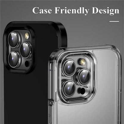 1Set For iPhone 16 Pro / 16 Pro Max Camera Lens Film Tempered Glass CD Vein Metal Ring Rear Lens Protector