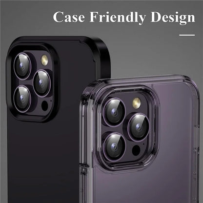 1Set For iPhone 16 Pro / 16 Pro Max Camera Lens Film Tempered Glass CD Vein Metal Ring Rear Lens Protector