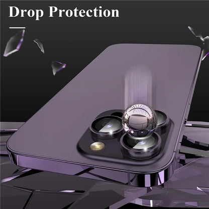1Set For iPhone 16 Pro / 16 Pro Max Camera Lens Film Tempered Glass CD Vein Metal Ring Rear Lens Protector