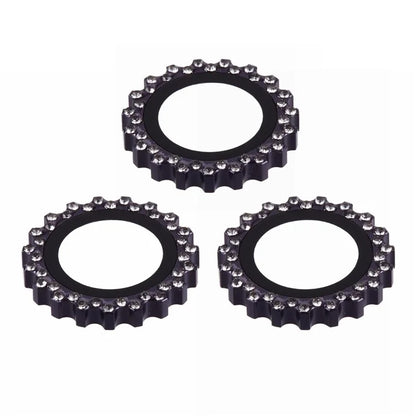 3Pcs / Set For iPhone 16 Pro Max / 16 Pro Camera Lens Protector Gear Shape Rhinestone Decor Corning Gorilla Glass Lens Film