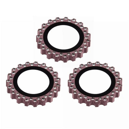 3Pcs / Set For iPhone 16 Pro Max / 16 Pro Camera Lens Protector Gear Shape Rhinestone Decor Corning Gorilla Glass Lens Film