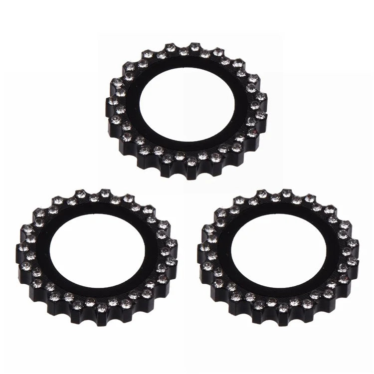 3Pcs / Set For iPhone 16 Pro Max / 16 Pro Camera Lens Protector Gear Shape Rhinestone Decor Corning Gorilla Glass Lens Film