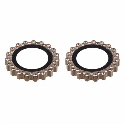2Pcs / Set For iPhone 16 Plus / 16 Camera Lens Protector Gear Shape Rhinestone Decor Corning Gorilla Glass Lens Film