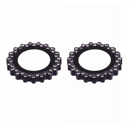2Pcs / Set For iPhone 16 Plus / 16 Camera Lens Protector Gear Shape Rhinestone Decor Corning Gorilla Glass Lens Film