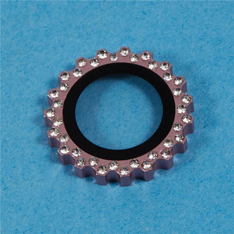 2Pcs / Set For iPhone 16 Plus / 16 Camera Lens Protector Gear Shape Rhinestone Decor Corning Gorilla Glass Lens Film