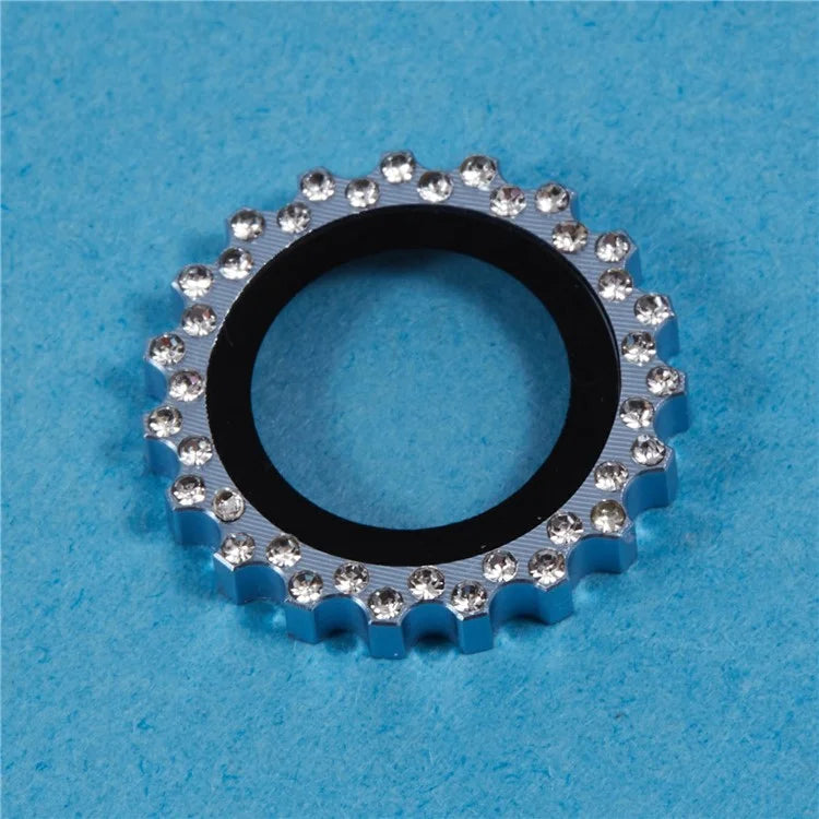 2Pcs / Set For iPhone 16 Plus / 16 Camera Lens Protector Gear Shape Rhinestone Decor Corning Gorilla Glass Lens Film