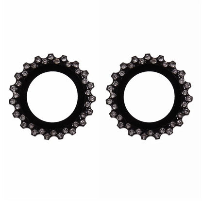 2Pcs / Set For iPhone 16 Plus / 16 Camera Lens Protector Gear Shape Rhinestone Decor Corning Gorilla Glass Lens Film