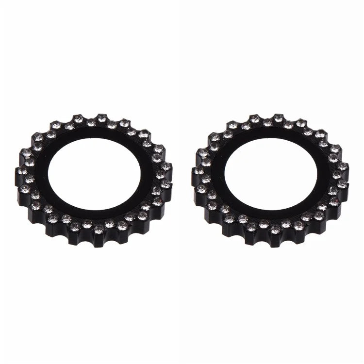 2Pcs / Set For iPhone 16 Plus / 16 Camera Lens Protector Gear Shape Rhinestone Decor Corning Gorilla Glass Lens Film