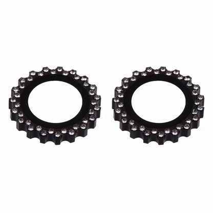 2Pcs / Set For iPhone 16 Plus / 16 Camera Lens Protector Gear Shape Rhinestone Decor Corning Gorilla Glass Lens Film