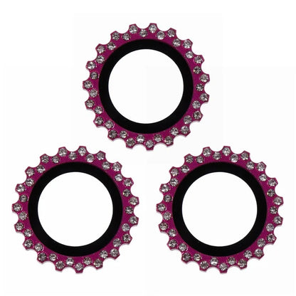 3Pcs / Set For iPhone 16 Pro / 16 Pro Max Camera Lens Protector Gear Shape Rhinestone Decor Corning Gorilla Glass Lens Film