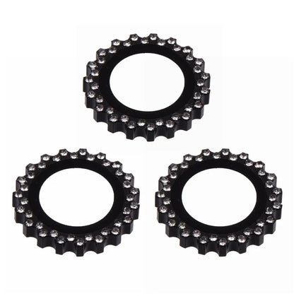 3Pcs / Set For iPhone 16 Pro / 16 Pro Max Camera Lens Protector Gear Shape Rhinestone Decor Corning Gorilla Glass Lens Film