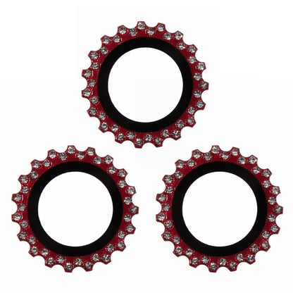 3Pcs / Set For iPhone 16 Pro / 16 Pro Max Camera Lens Protector Gear Shape Rhinestone Decor Corning Gorilla Glass Lens Film
