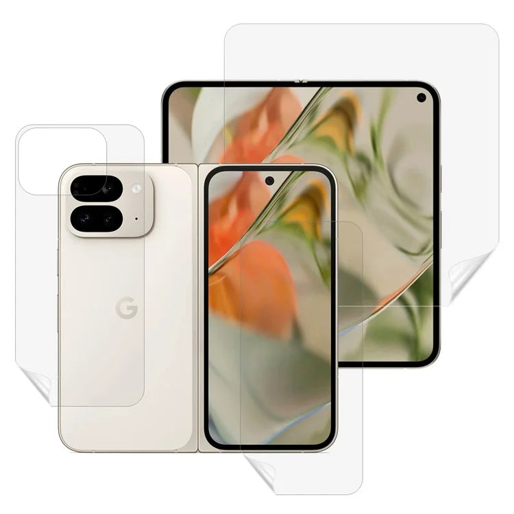 For Google Pixel 9 Pro Fold 5G Screen Protector Set, Front + Back Full Cover TPU+PET Hydrogel Film