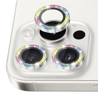 NORTHJO 1 Set For iPhone 16 Pro / 16 Pro Max Camera Lens Film Tempered Glass+Metal Glitter Rear Lens Protector