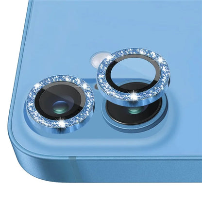 NORTHJO 1 Set For iPhone 16 / 16 Plus Camera Lens Film Tempered Glass+Metal Glitter Rear Lens Protector
