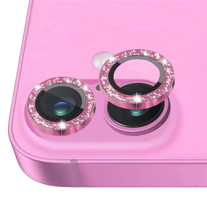 NORTHJO 1 Set For iPhone 16 / 16 Plus Camera Lens Film Tempered Glass+Metal Glitter Rear Lens Protector