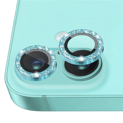 NORTHJO 1 Set For iPhone 16 / 16 Plus Camera Lens Film Tempered Glass+Metal Glitter Rear Lens Protector