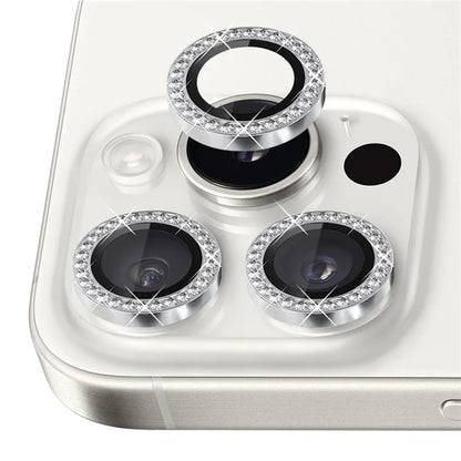 NORTHJO For iPhone 16 Pro / 16 Pro Max Lens Protector Rhinestone Ring Tempered Glass Lens Film