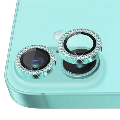 NORTHJO For iPhone 16 / 16 Plus Lens Protector Rhinestone Ring Tempered Glass Lens Film
