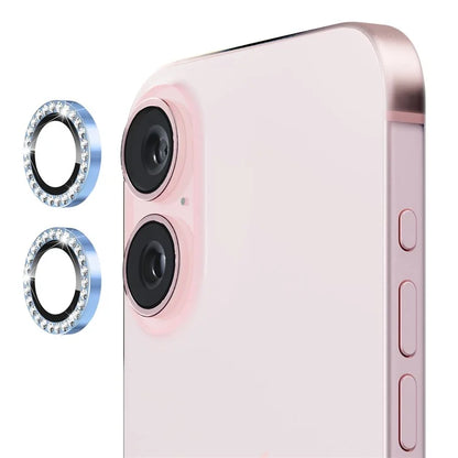 ENKAY HAT PRINCE 1 Set For iPhone 16 / 16 Plus Camera Lens Protector Tempered Glass+Aluminum Alloy Lens Film
