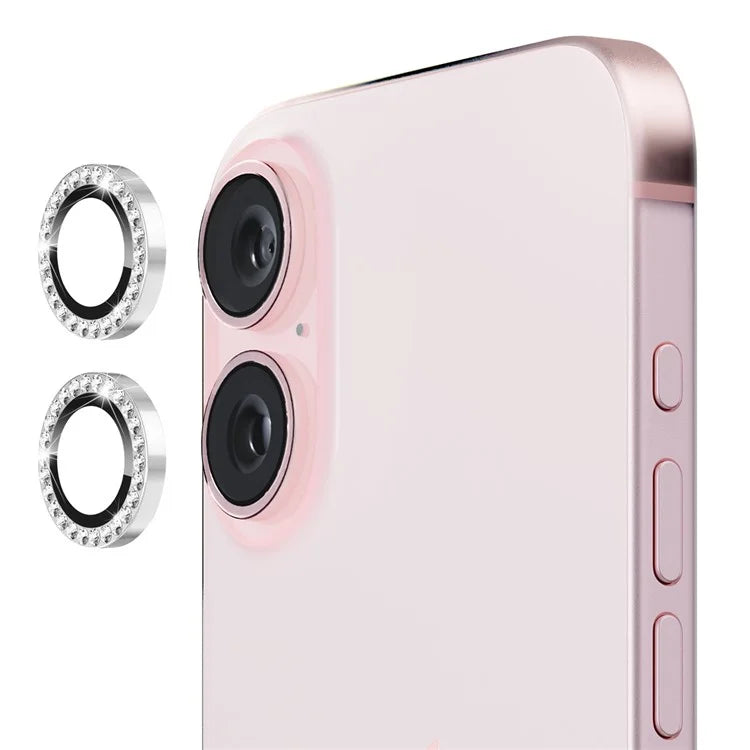 ENKAY HAT PRINCE 1 Set For iPhone 16 / 16 Plus Camera Lens Protector Tempered Glass+Aluminum Alloy Lens Film