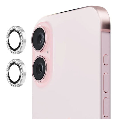 ENKAY HAT PRINCE 1 Set For iPhone 16 / 16 Plus Camera Lens Protector Tempered Glass+Aluminum Alloy Lens Film