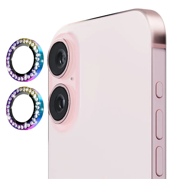 ENKAY HAT PRINCE 1 Set For iPhone 16 / 16 Plus Camera Lens Protector Tempered Glass+Aluminum Alloy Lens Film