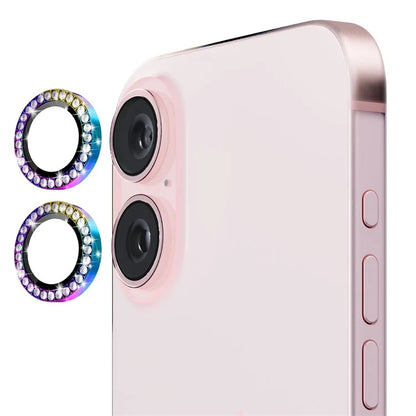ENKAY HAT PRINCE 1 Set For iPhone 16 / 16 Plus Camera Lens Protector Tempered Glass+Aluminum Alloy Lens Film