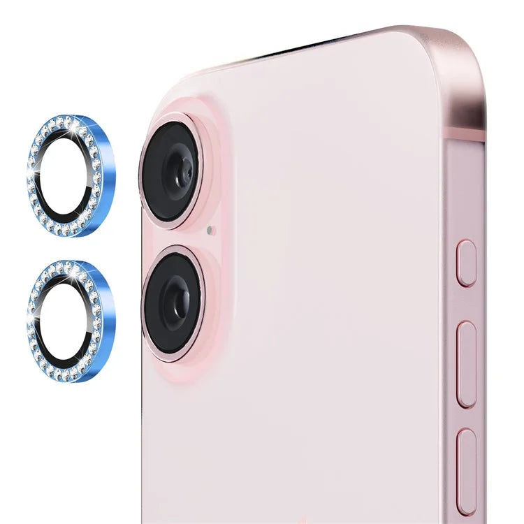 ENKAY HAT PRINCE 1 Set For iPhone 16 / 16 Plus Camera Lens Protector Tempered Glass+Aluminum Alloy Lens Film