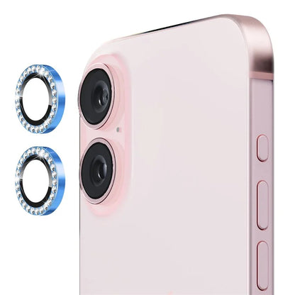 ENKAY HAT PRINCE 1 Set For iPhone 16 / 16 Plus Camera Lens Protector Tempered Glass+Aluminum Alloy Lens Film