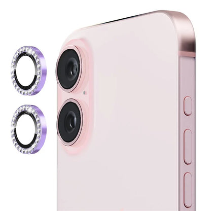 ENKAY HAT PRINCE 1 Set For iPhone 16 / 16 Plus Camera Lens Protector Tempered Glass+Aluminum Alloy Lens Film