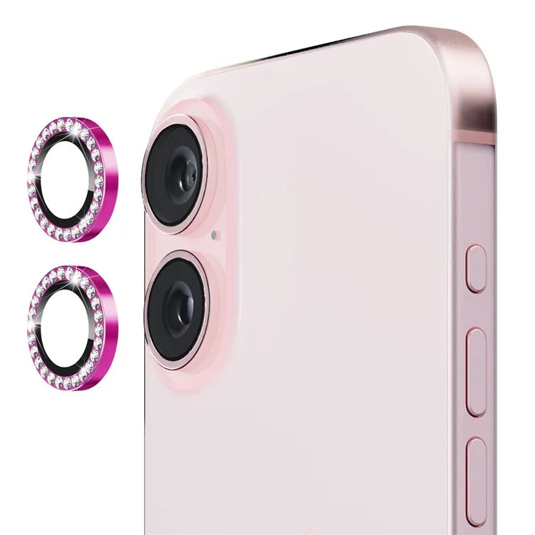 ENKAY HAT PRINCE 1 Set For iPhone 16 / 16 Plus Camera Lens Protector Tempered Glass+Aluminum Alloy Lens Film