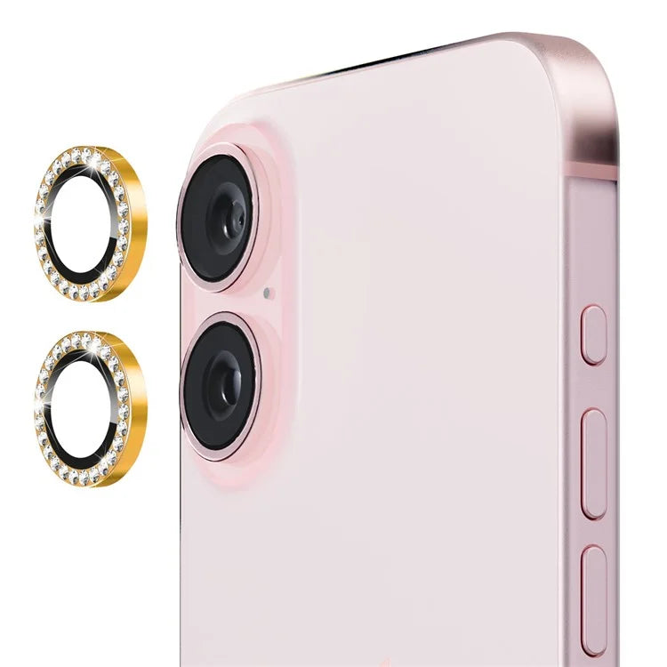 ENKAY HAT PRINCE 1 Set For iPhone 16 / 16 Plus Camera Lens Protector Tempered Glass+Aluminum Alloy Lens Film