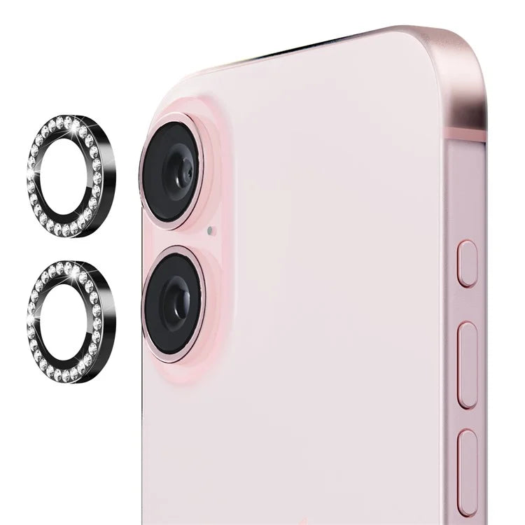 ENKAY HAT PRINCE 1 Set For iPhone 16 / 16 Plus Camera Lens Protector Tempered Glass+Aluminum Alloy Lens Film