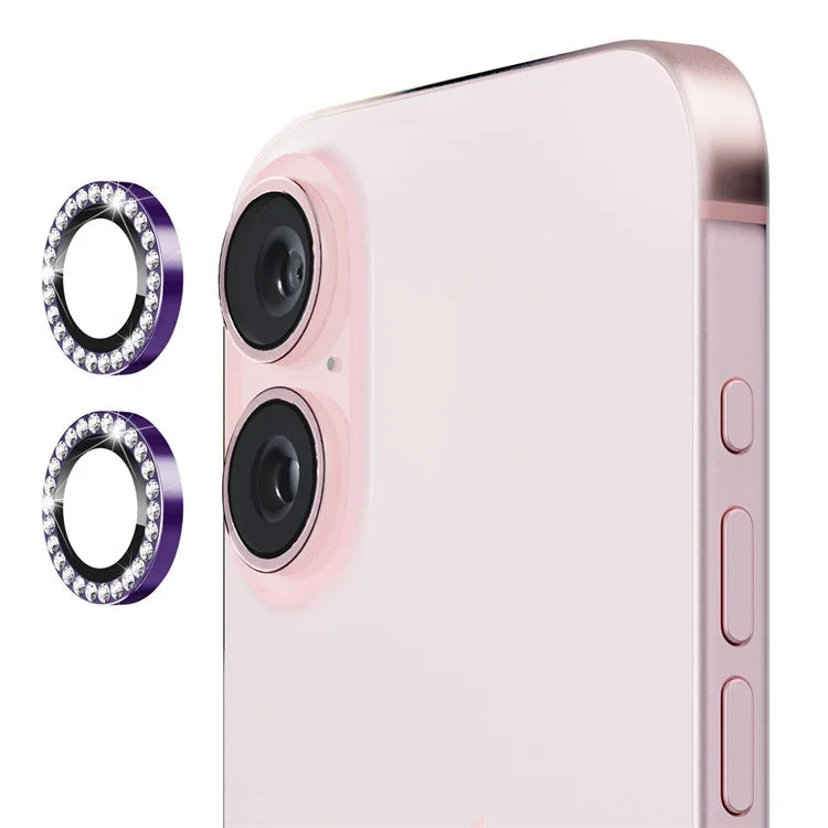 ENKAY HAT PRINCE 1 Set For iPhone 16 / 16 Plus Camera Lens Protector Tempered Glass+Aluminum Alloy Lens Film