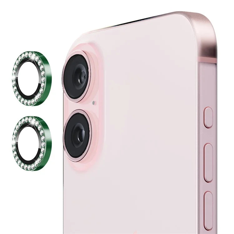 ENKAY HAT PRINCE 1 Set For iPhone 16 / 16 Plus Camera Lens Protector Tempered Glass+Aluminum Alloy Lens Film
