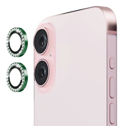 ENKAY HAT PRINCE 1 Set For iPhone 16 / 16 Plus Camera Lens Protector Tempered Glass+Aluminum Alloy Lens Film