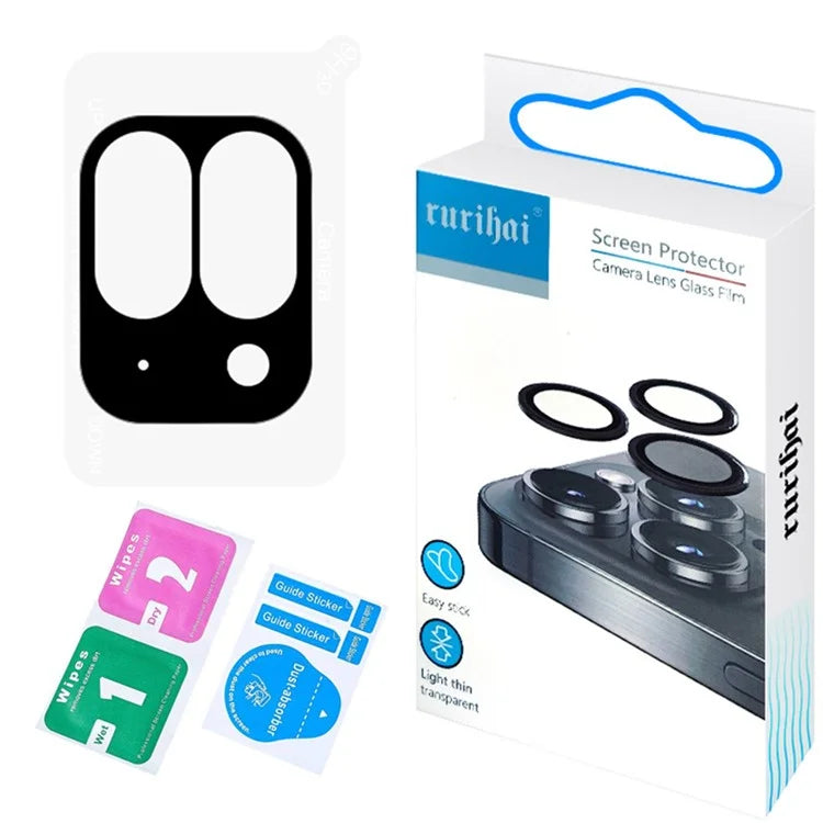 RURIHAI For Google Pixel 9 Pro Fold 5G Camera Lens Protector HD Clear Lens Film Silk Printing Edge