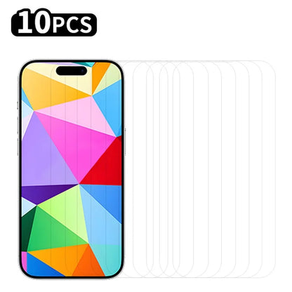RURIHAI 10Pcs For iPhone 16 Pro Max Screen Protector Anti-Scratch HD Clear 0.26mm 2.5D
