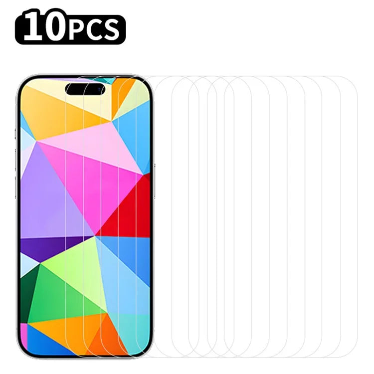 RURIHAI 10Pcs For iPhone 16 Plus Screen Protector Anti-Scratch HD Clear 0.26mm 2.5D