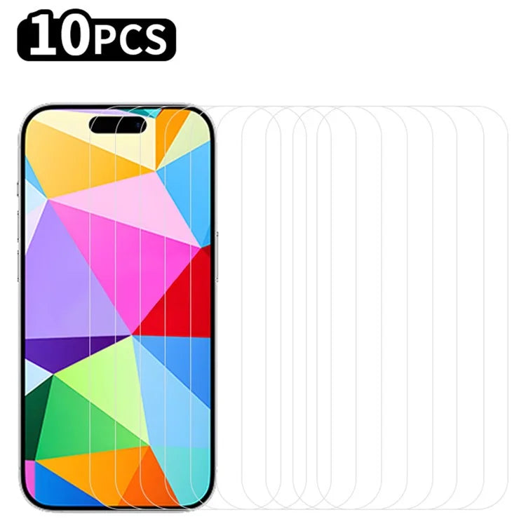 RURIHAI 10Pcs For iPhone 16 Screen Protector Anti-Scratch HD Clear 0.26mm 2.5D