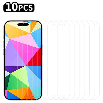 RURIHAI 10Pcs For iPhone 16 Screen Protector Anti-Scratch HD Clear 0.26mm 2.5D